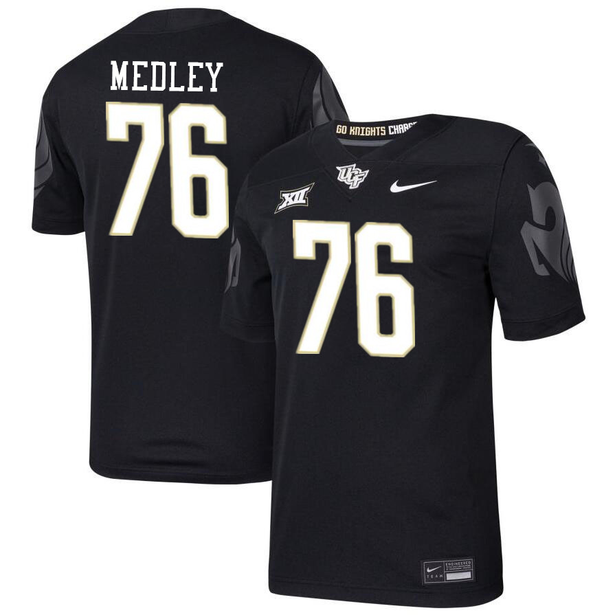 Men #76 Adrian Medley UCF Knights Big 12 Conference College Football Jerseys Stitched-Black